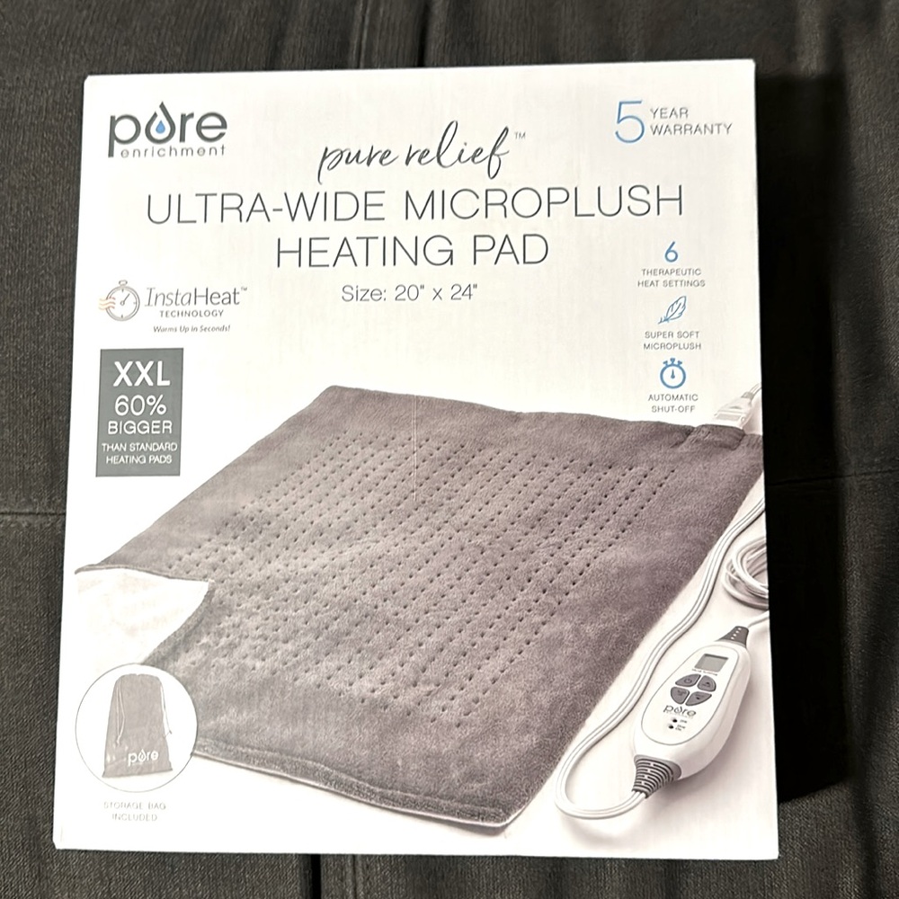 NEW✨Pure Enrichment Ultra-Wide Microplush Heating Pad